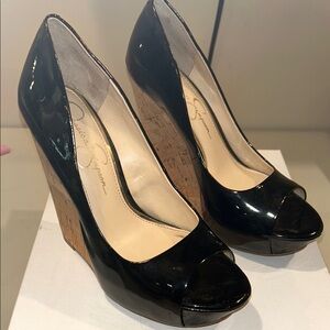Jessica Simpson Black Wedge Heels